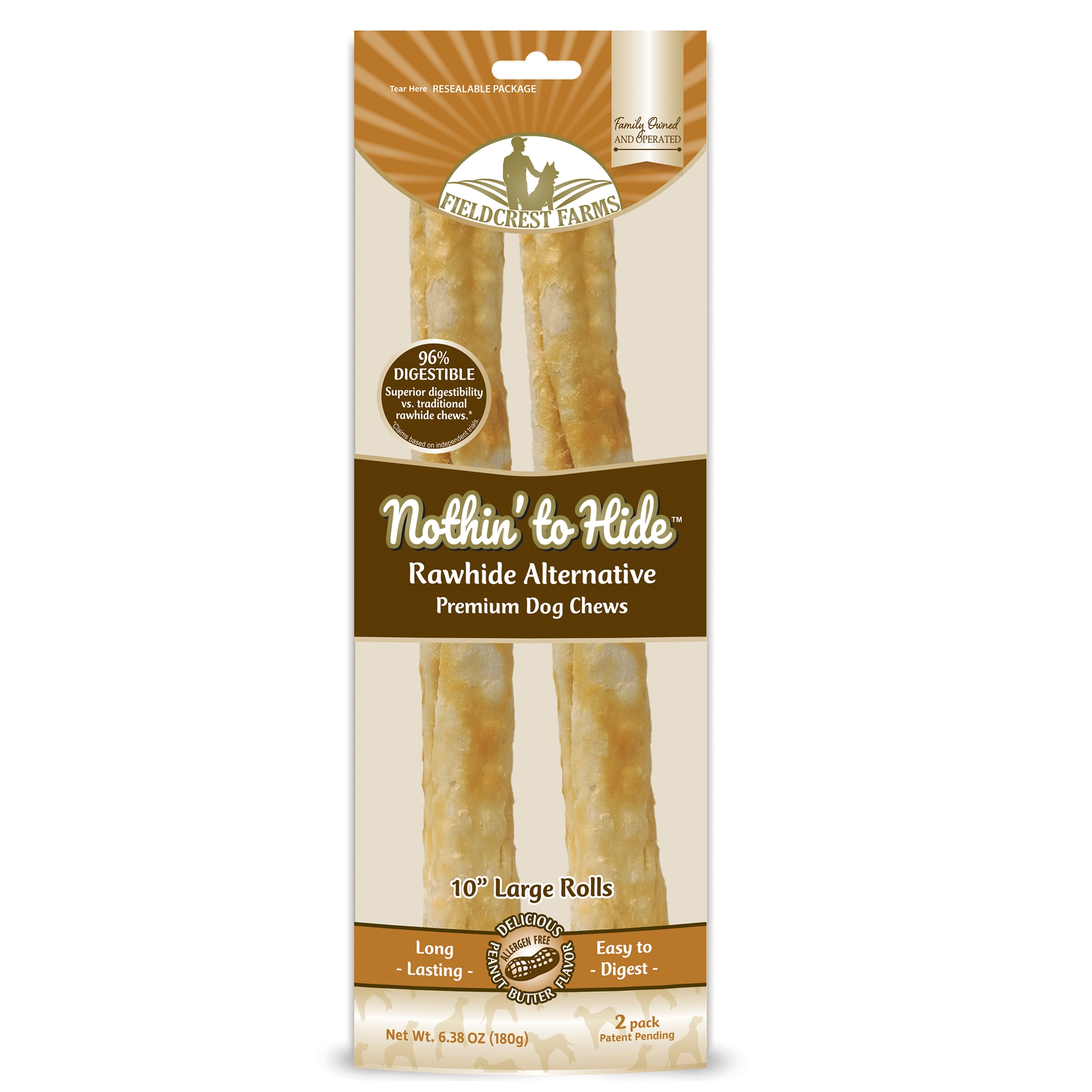 NOTHIN' TO HIDE LARGE ROLL - PEANUT BUTTER 180G 1 NOTHIN' TO HIDE LARGE ROLL - PEANUT BUTTER 180G