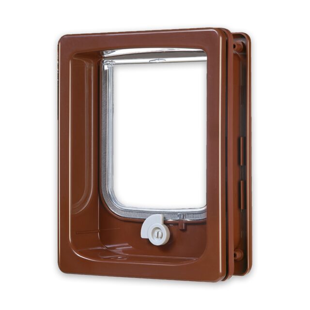 Cat-flap for Wooden Door with tunnel - Brown from ZOLUX