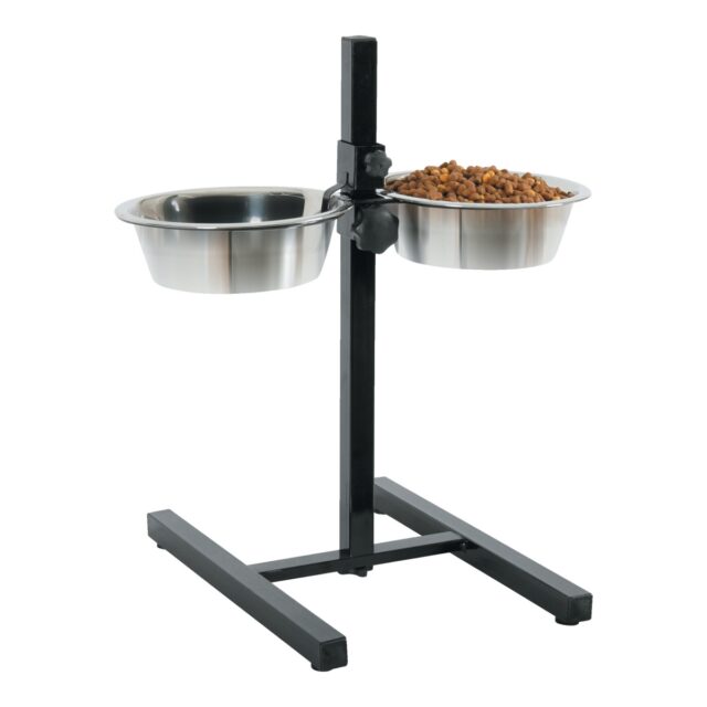 Adjustable Stand with Stainless Steel Dog Bowls 1.5L from ZOLUX