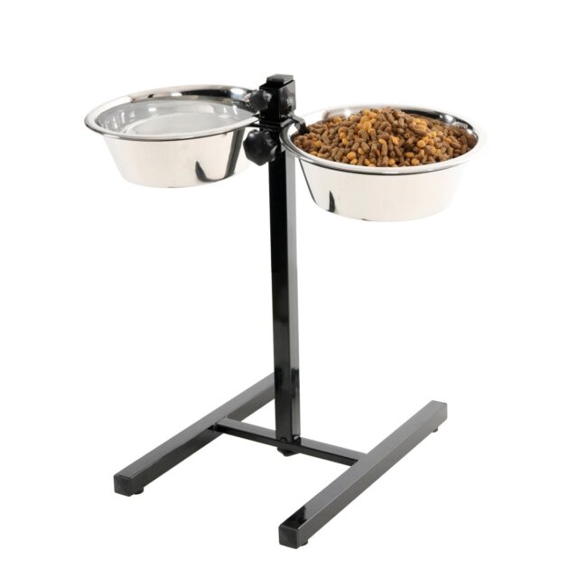 Adjustable Stand with Stainless Steel Dog Bowls 2.5L from ZOLUX