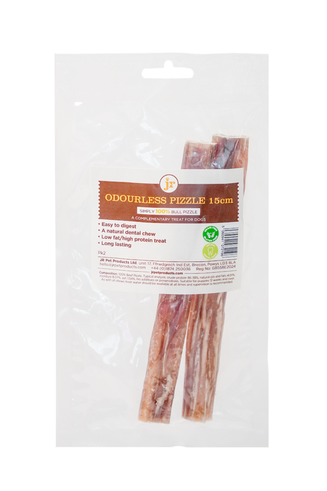 Odourless 15cm Pizzle Pk2 From  JR PET PRODUCTS