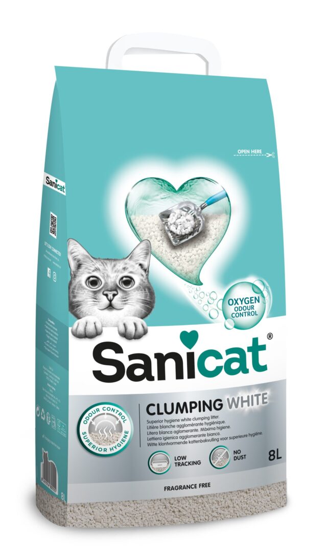 Sanicat Clumping White Unscented 8 L From SANICAT
