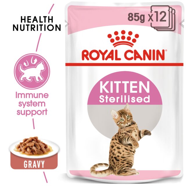 Feline Health Nutrition Kitten Sterilised Gravy (WET FOOD - Pouches) From  ROYAL CANIN
