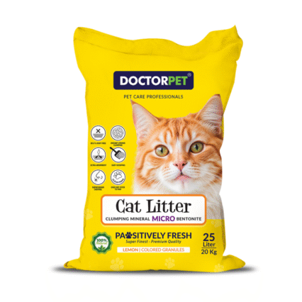 Doctor Pet Super Clumping Micro Bentonite Cat Litter - Lemon Scented - 25L