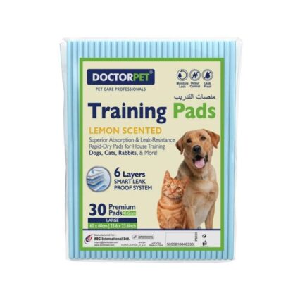 Doctor Pet Lemon Scented Training Pads for Cats, Dogs and Rabbits - 30ct - Large - 60 x 60 cm