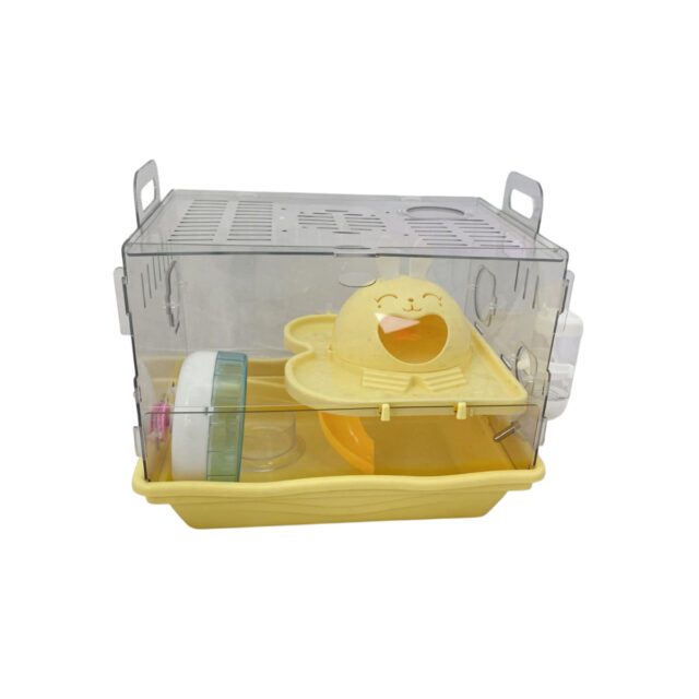 Transparent Acrylic Hamster Cage Secure, Breathable Design with Easy Cleaning and Transport Style 1 (37x18x33cm)