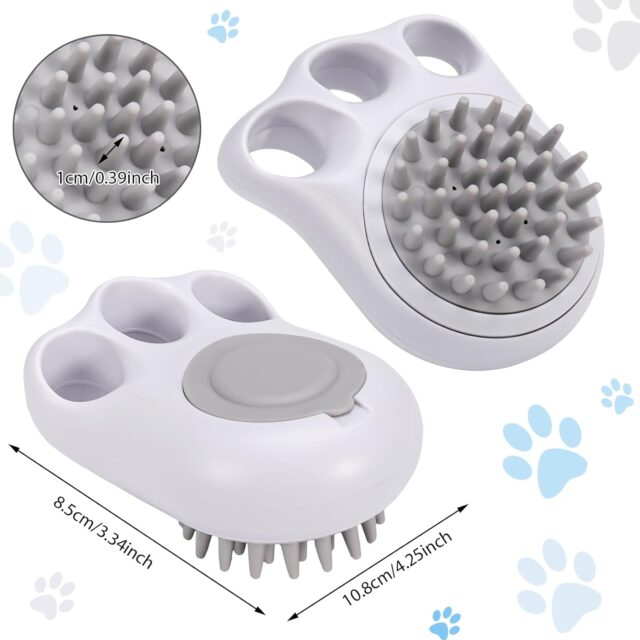 Bath Brush Pet Grooming Shampoo, Brush Silicone Pet Bath Brush, Pet Bath Brush, Pet Grooming Brush for Dog and Cat - Image 3