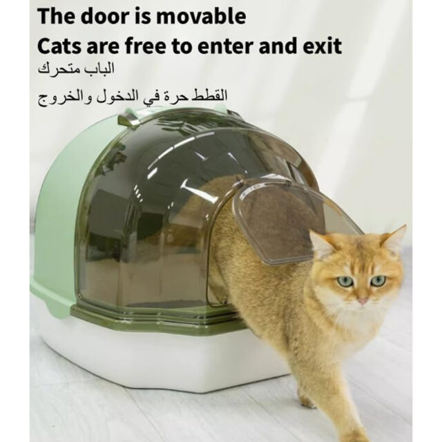 Large Cat Litter Box, Semi-Enclosed Sifting Litter Box with High Sides Detachable Small Pet Toilet Open Top Litter Tray for Kitten - Image 3