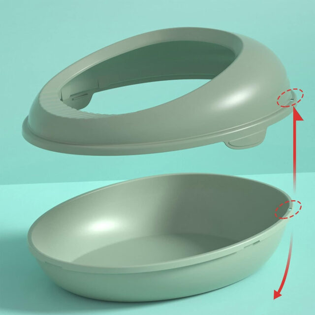 Kitty Litter Box Cat Pet Supplies Cat Litter Box, Splash-proof Cat Toilet Litter Box, Magnanimous Callous Semi-enclosed Cat Litter Box (Orange) - Image 3