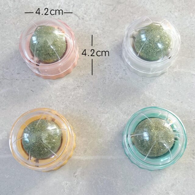 Catnip Wall Ball Toy for Cats Stick-on Design Teeth Grinding Freshens Breath Cartoon Style Cat Toy - Image 3
