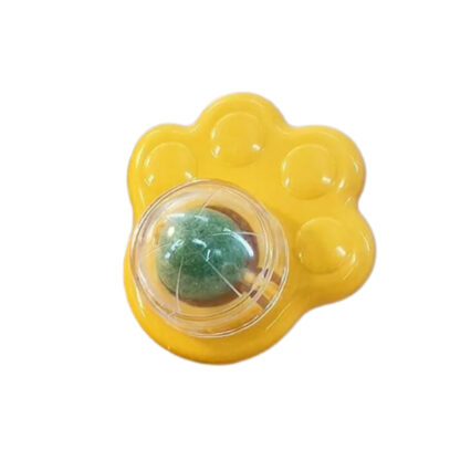 Catnip Ball Cat Paw Shape Snack Ball Rotating Cat Edible Ball Fixed Nutrition Candy Ball Edible Snack Toy for Cats Dental Care