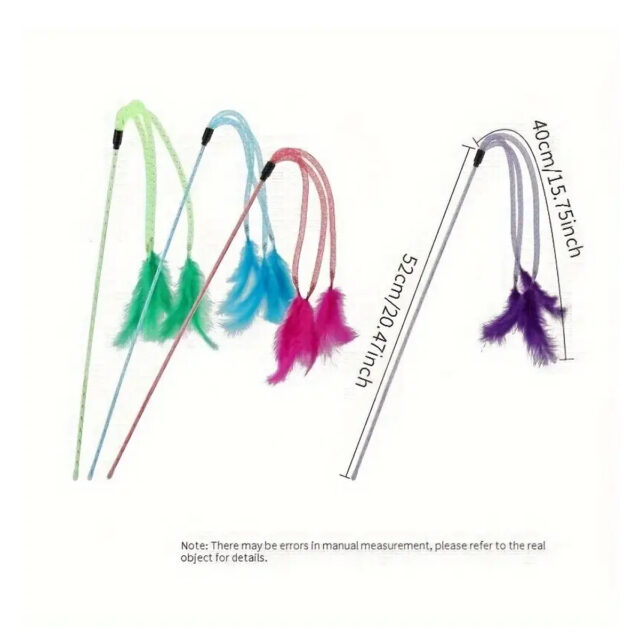 Elastic Tassel Teasing Long Handle with Feather Interactive Cat Toy - Image 2