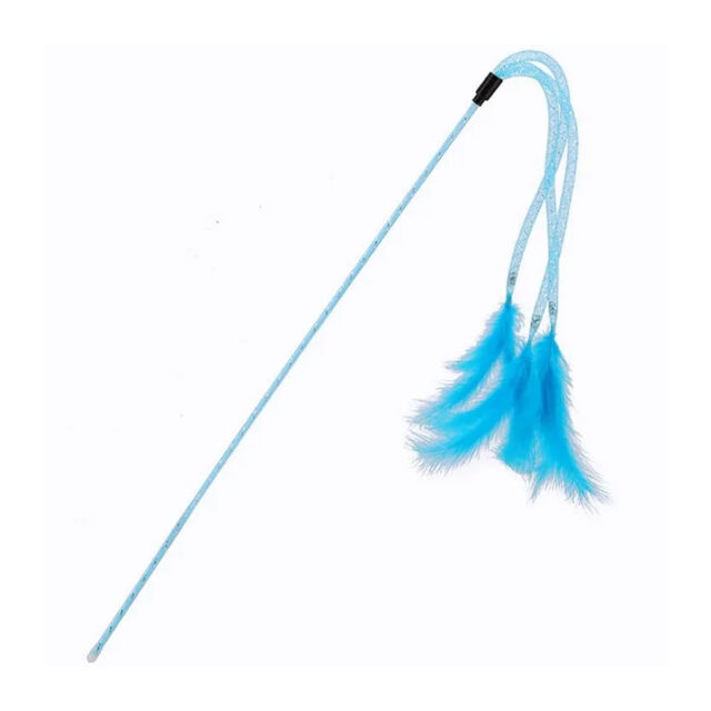 Elastic Tassel Teasing Long Handle with Feather Interactive Cat Toy