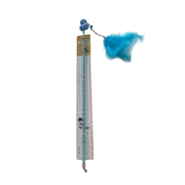 Hairball Feather Plastic Pole Cat Teaser Interactive Wand Toy - Image 2