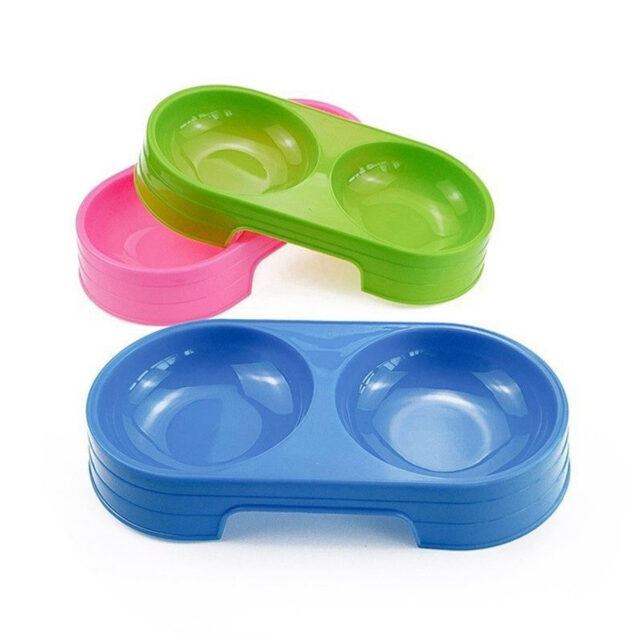 Double-Eye Plastic Bowl for Pets – Food and Water Serving, Durable & Easy to Clean - Image 2