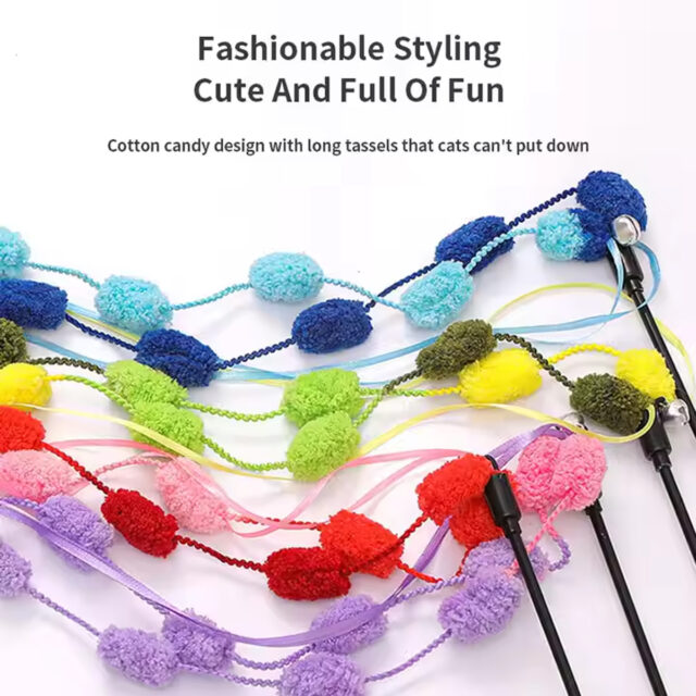 Long Pole with Bite Bell Wear-resistant Cat Teasing Stick Cat Wand Toy - Image 2