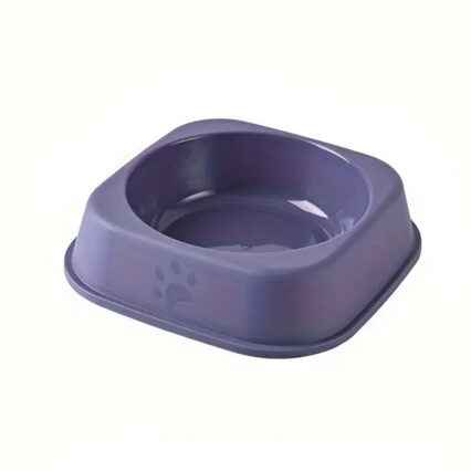 Plastic Cat Food Bowl – Anti-Tip Cat Meal Plate with Cool Colors, Water & Rice Basin for Pets