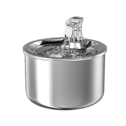 Stainless Steel Smart Pet Water Fountain features a 2L capacity, food-grade stainless steel design