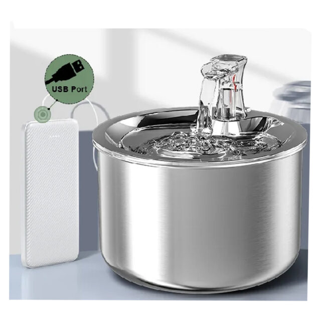 Stainless Steel Smart Pet Water Fountain features a 2L capacity, food-grade stainless steel design - Image 7
