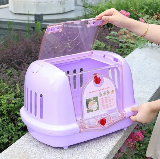 Pet Travel Carrier Ventilation Hard Sided Cat Carrier Airplane Air Box for Cats and Kitten - Image 2
