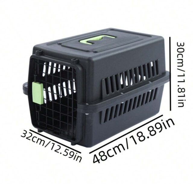 Small Pet Travel Crate with Easy-Open Latch Airline Approved, Durable Kennel for Dogs, Cats & Puppies (Black) - Image 2