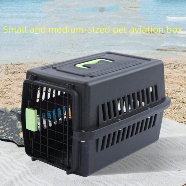Small Pet Travel Crate with Easy-Open Latch Airline Approved, Durable Kennel for Dogs, Cats & Puppies (Black) - Image 3