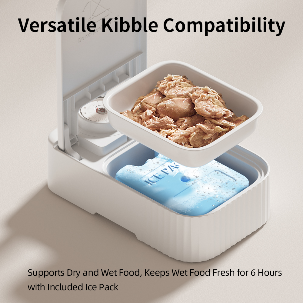 Single-meal Timed Feeder 350ML Dry Wet Automatic Pet Feeder Ice Pack Keep Fresh 48H Battery Powered 4 Single-meal Timed Feeder 350ML Dry Wet Automatic Pet Feeder Ice Pack Keep Fresh 48H Battery Powered - Image 4