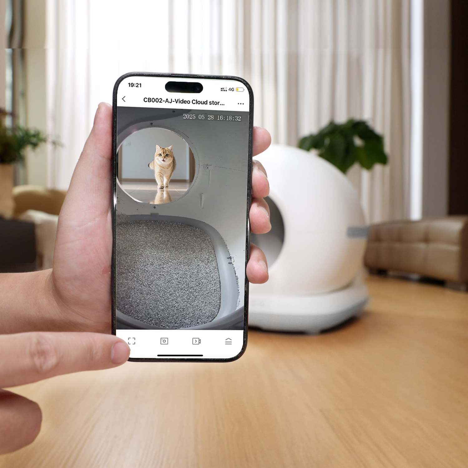 CB002 Smart Automatic Cat Toilet with Camera Remote Control with APP, 72 L Container, 7 L Bin (Grey) 2 CB002 Smart Automatic Cat Toilet with Camera Remote Control with APP, 72 L Container, 7 L Bin (Grey) - Image 2