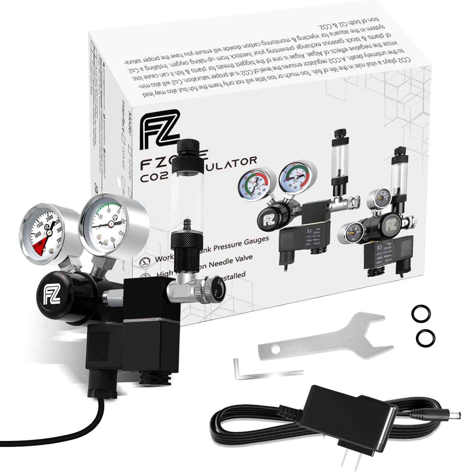 AC0100 Premium Mini Dual Gauge Aquarium Co2 Regulator with Solenoid 6 AC0100 Premium Mini Dual Gauge Aquarium Co2 Regulator with Solenoid - Image 6